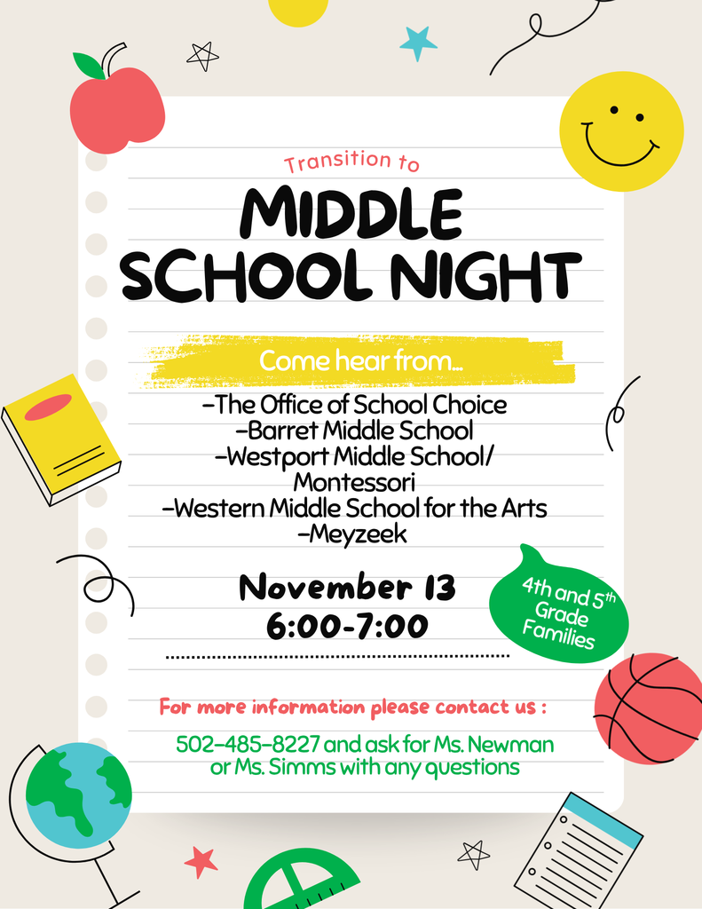 Green and Yellow Middle school night flyer