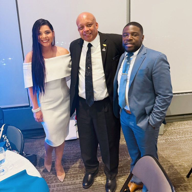 NAACP Freedom Banquet Fund - Johana Gomez and Shawn Claxton with Superintendent Brian Yearwood