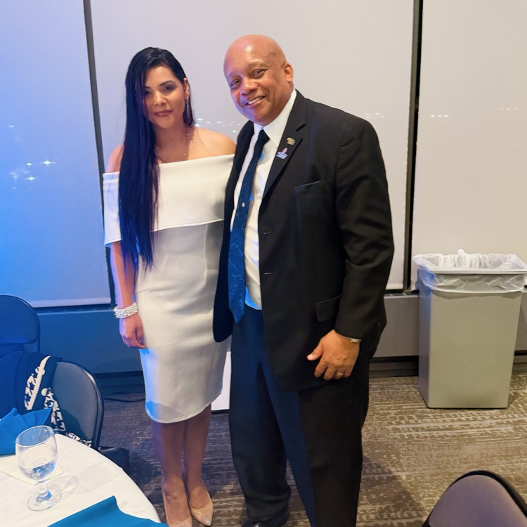 NAACP Freedom Banquet Fund - Johana Gomez with Superintendent Brian Yearwood