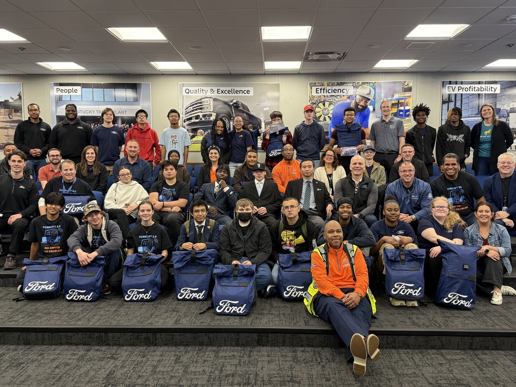 Our Jtown High CAD students just crushed it! 💪 They spent weeks designing a new part cover to solve a tricky paint chipping problem on the assembly line for Ford Motor Company. Today was presentation day, and they wowed the Ford leadership team with their final solution! Talk about applying what you learn. Hats off to our students for their engineering smarts! 🚀