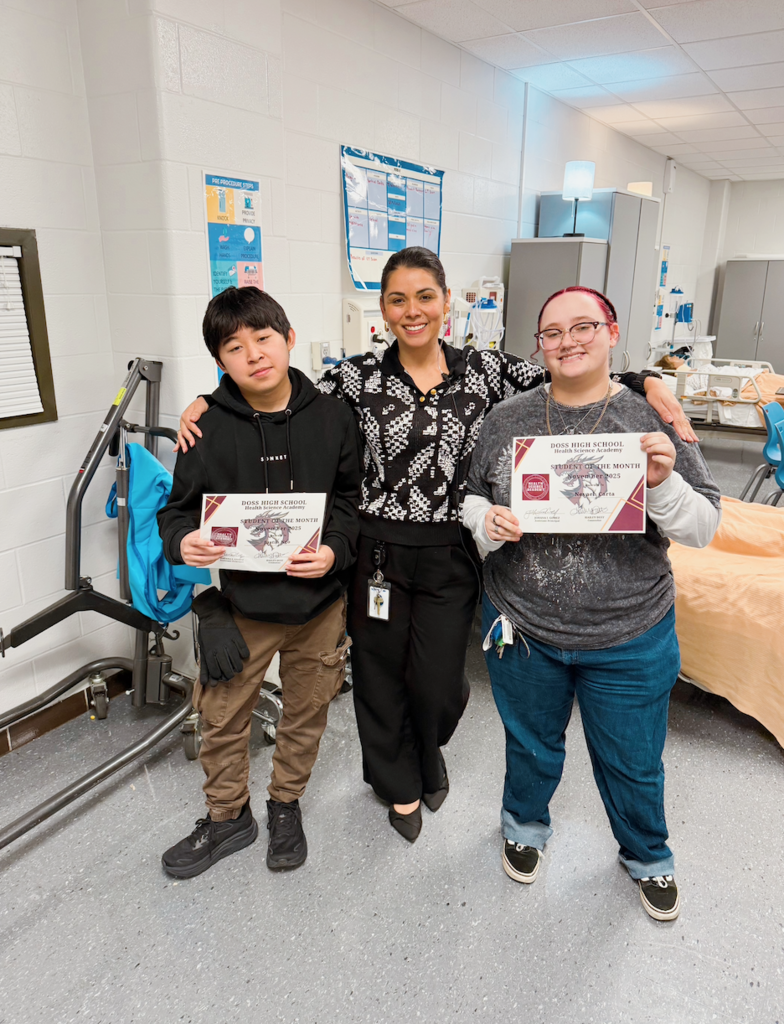 health sciences students of the month with AP Johana Gomez
