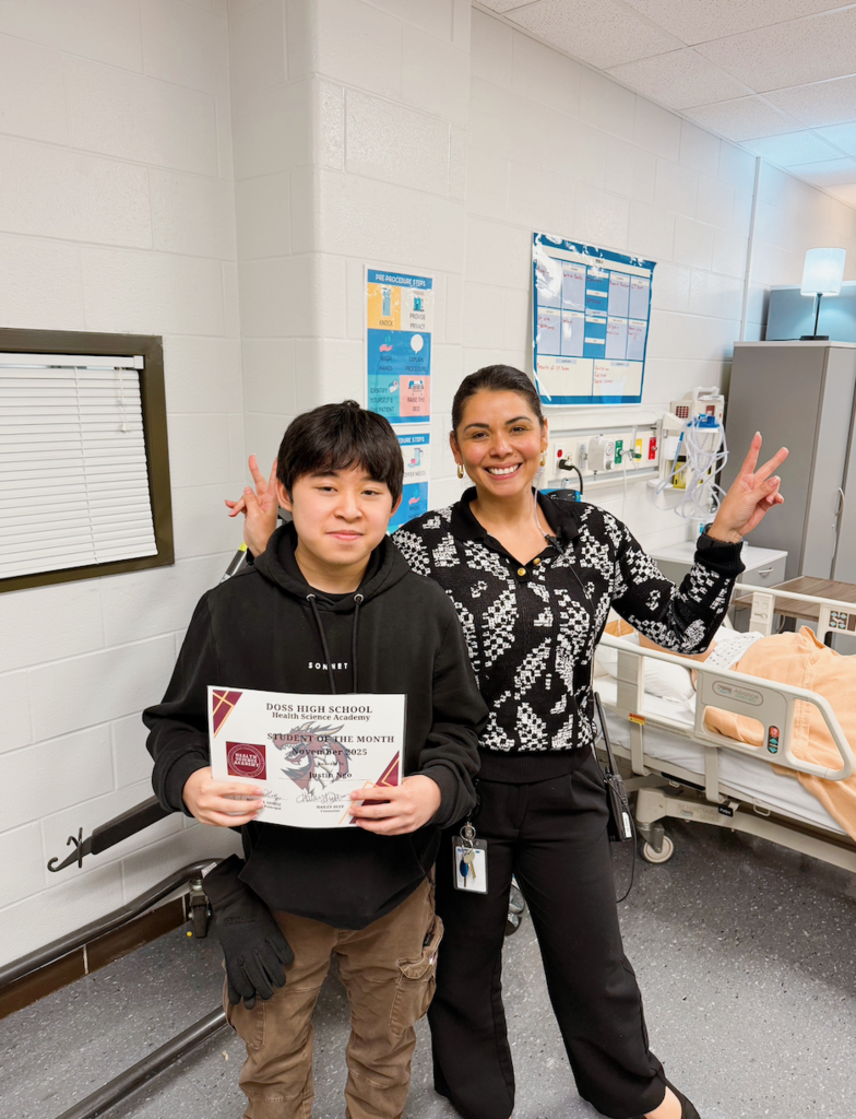 health sciences students of the month with AP Johana Gomez