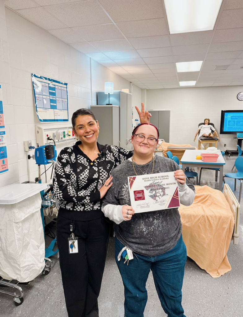 health sciences students of the month with AP Johana Gomez