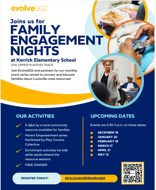 Register now for upcoming family engagement nights at Kerrick Elementary School