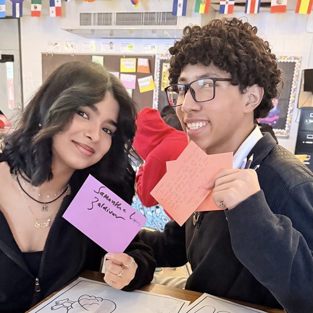 students with cards