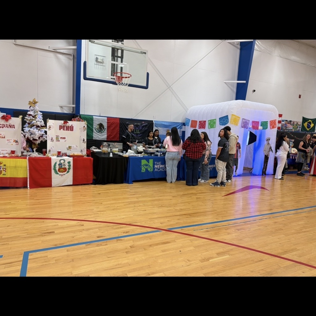 students and staff at Latin Christmas event