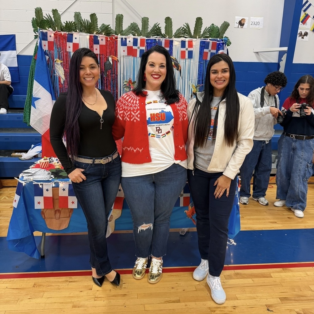 students and staff at Latin Christmas event