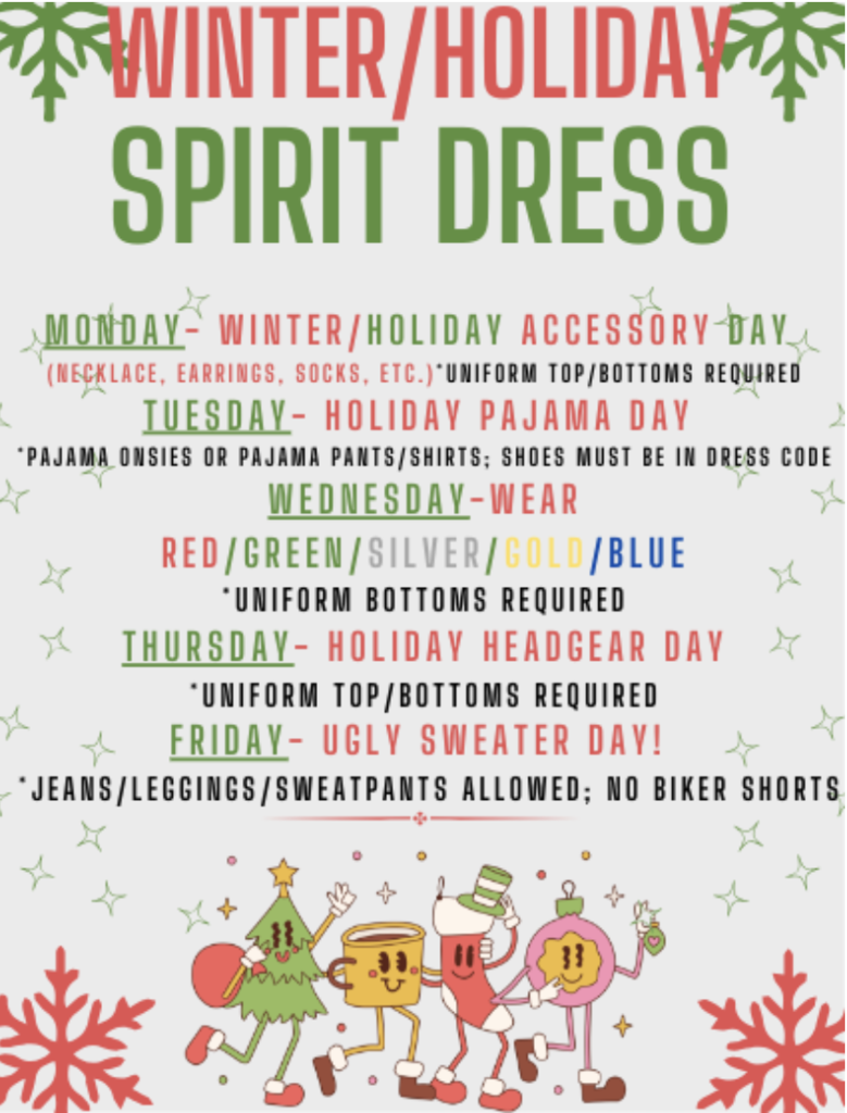 Winter Spirit Week Graphic