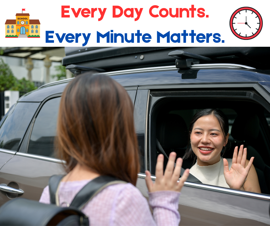 Child waving at car line