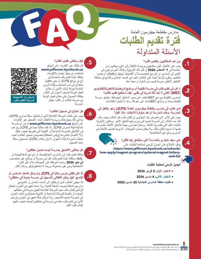 Application Period Frequently Asked Questions Flyer