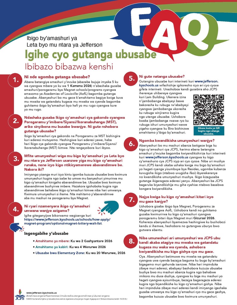 Application Period Frequently Asked Questions Flyer