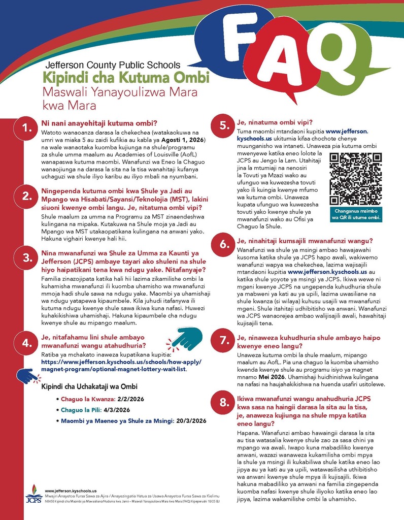 Application Period Frequently Asked Questions Flyer