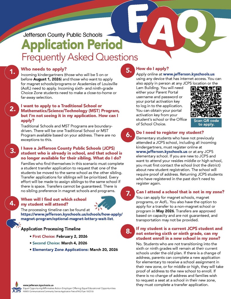 Application Period Frequently Asked Questions Flyer