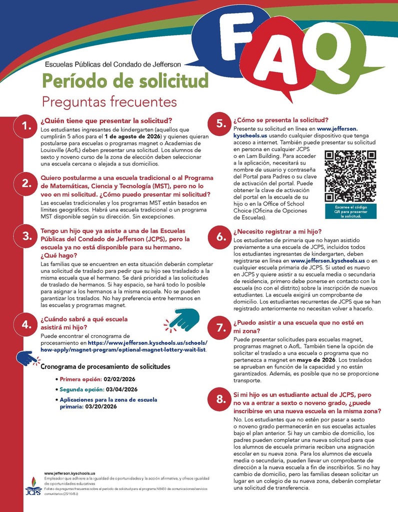 Application Period Frequently Asked Questions Flyer