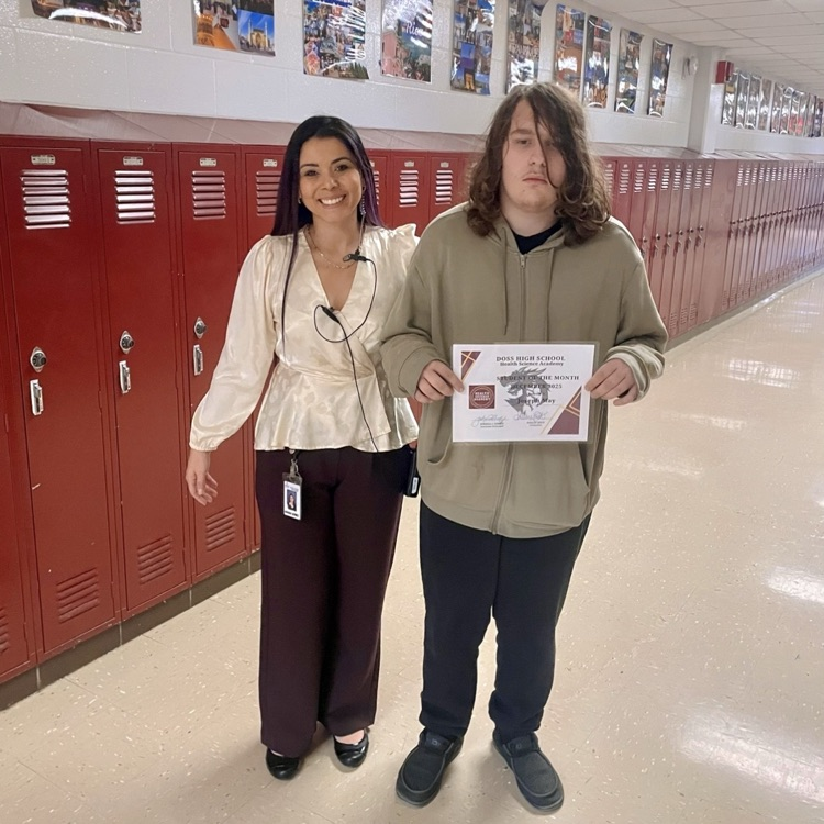 Dr. Johana Gomez, Health Sciences Principal, with December student of the month