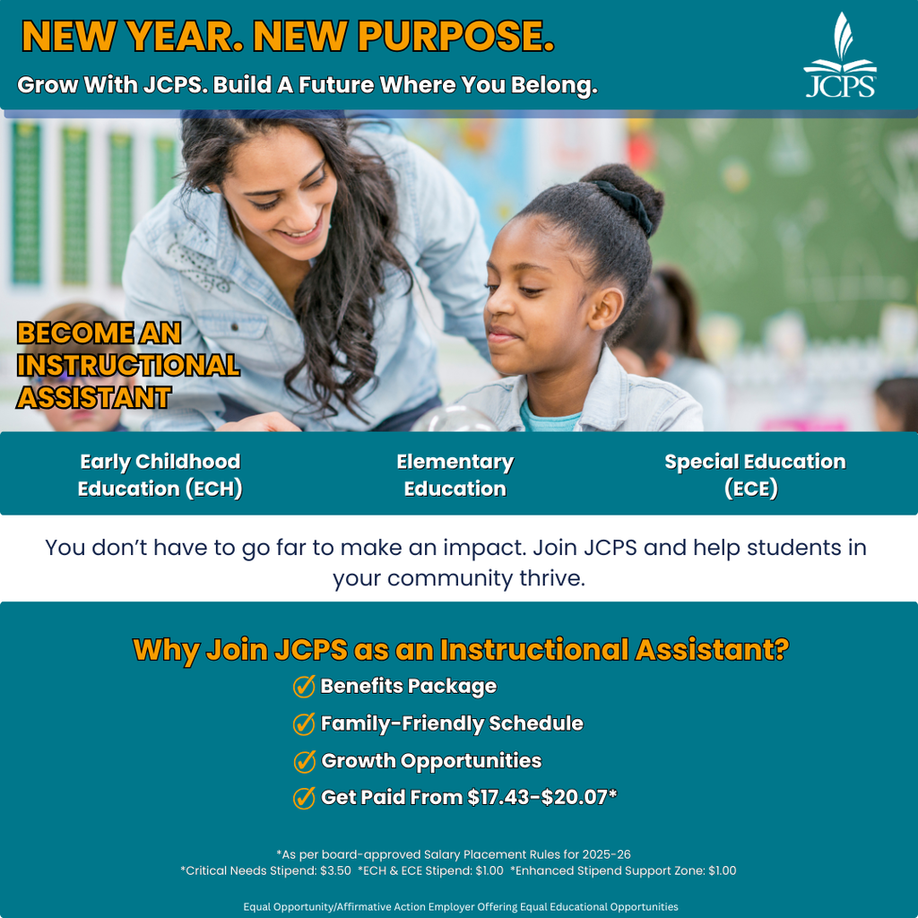 Join JCPS as an Instructional Assistant.
