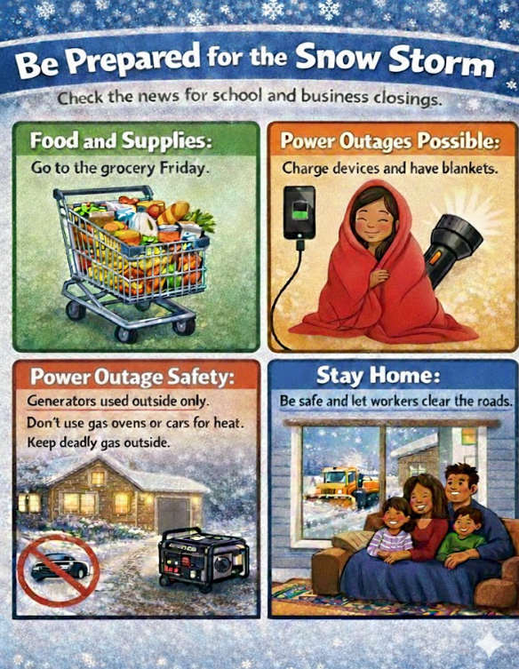 be prepared for th esnow storm