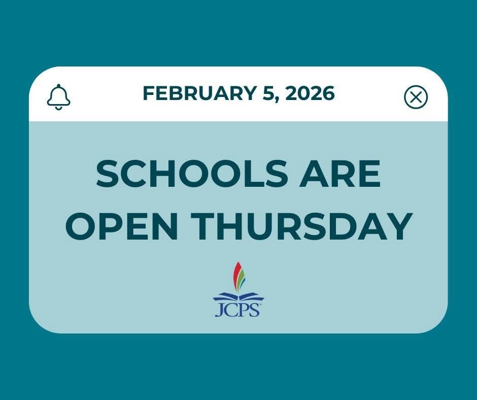 JCPS schools and offices will return to their regular, in-person schedules tomorrow, Thursday, February 5, 2026.