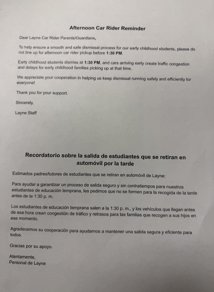 Afternoon Car Rider Flyer