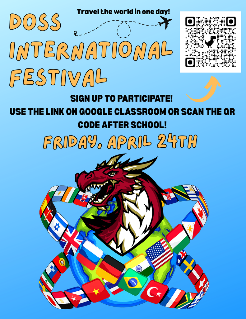 international Festival (April 24) signup poster with QR code for participants