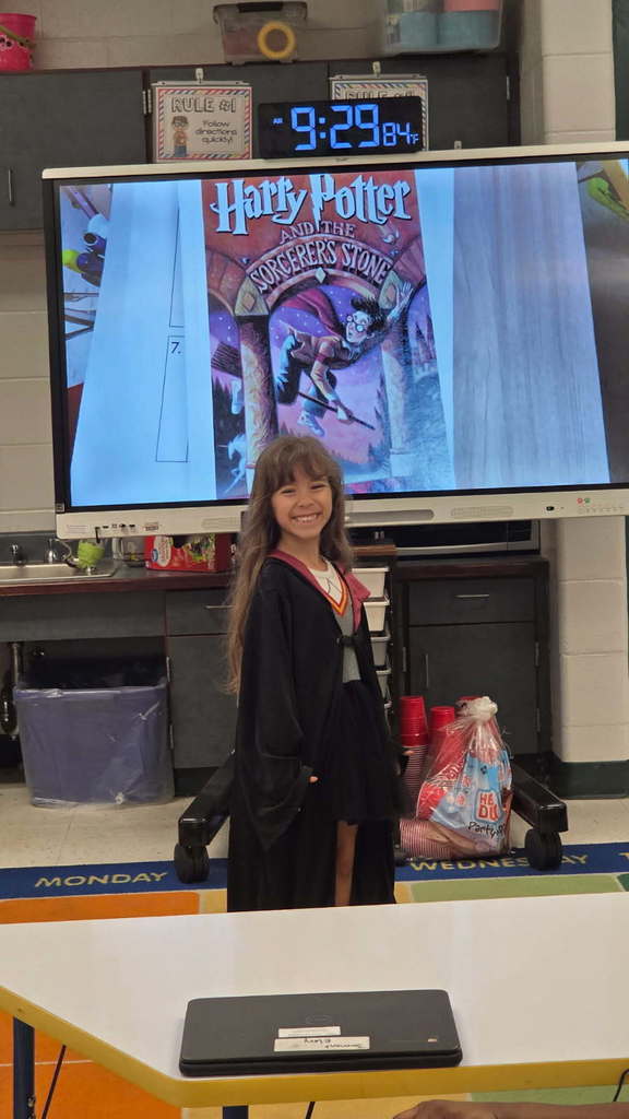 Students dressed up for book character day.