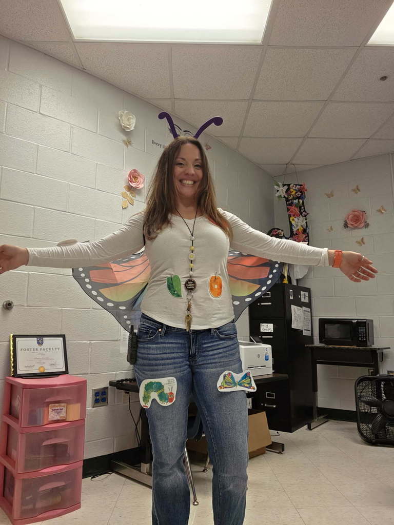 Students dressed up for book character day.