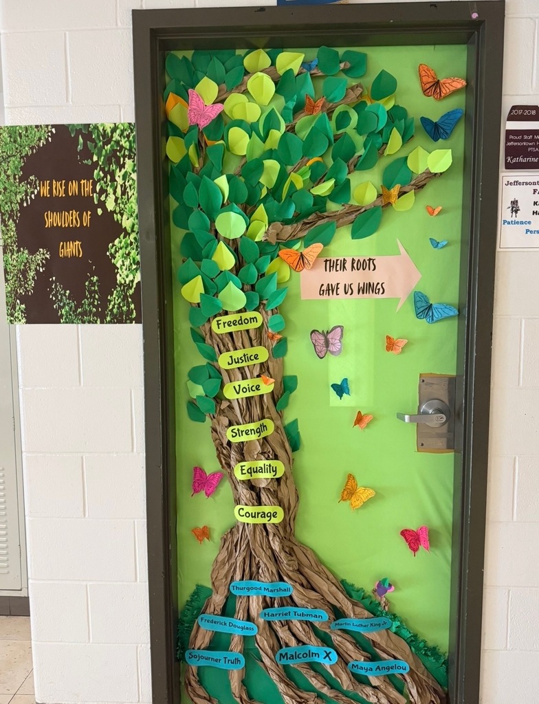 Doors open to history! 🚪🏾✨  The Black Student Union would like to extend a huge thank you to every classroom that participated in our Black History Month Door Decoration Competition. We were blown away by the creativity, research, and heart put into every single design! 🎨📚  After a tough vote by our BSU students, we are excited to announce our winners:  🏆 1st Place: Ms. Katie Brusie 🥈 2nd Place: Mrs. Arnold 🥉 3rd Place: Mrs. Thompson  Congratulations to our winners and thank you for helping us honor Black history and culture in such a vibrant way! ⚡️🩵🩶🖤