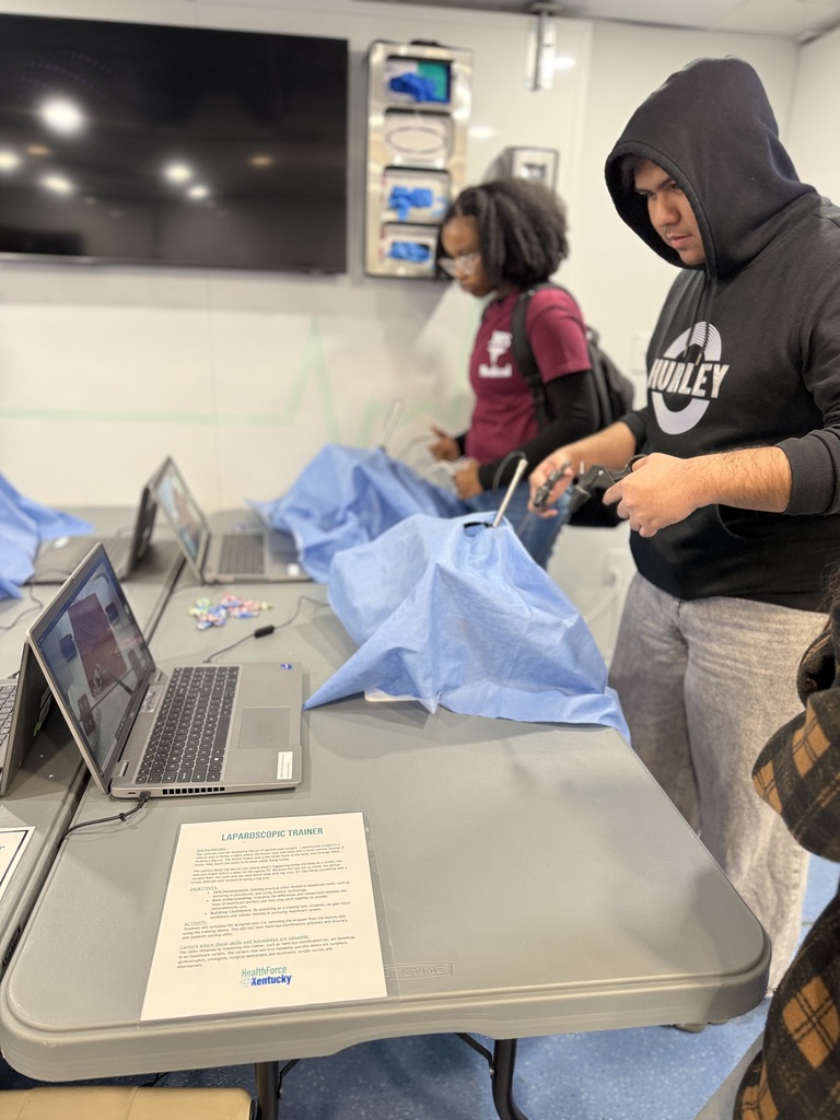 Preparing tomorrow's heroes! 🩺  Our Health Science program is all about giving students the best opportunities to succeed, and that includes partnerships like the one we had with Health Force KY. They recently attended a high-quality hands-on learning experience where they put their knowledge to the test.  Take a look at these pictures—you’re seeing the faces of our future nurses, EMTs, and therapists. They are building a strong foundation, and we are right behind them! ⚡️🩵🩶