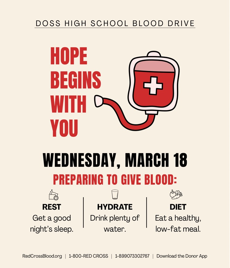blood drive, Wednesday March 18. get a good night’s sleep, drink plenty of water, and eat a healthy low-fat meal for a smooth donation experience