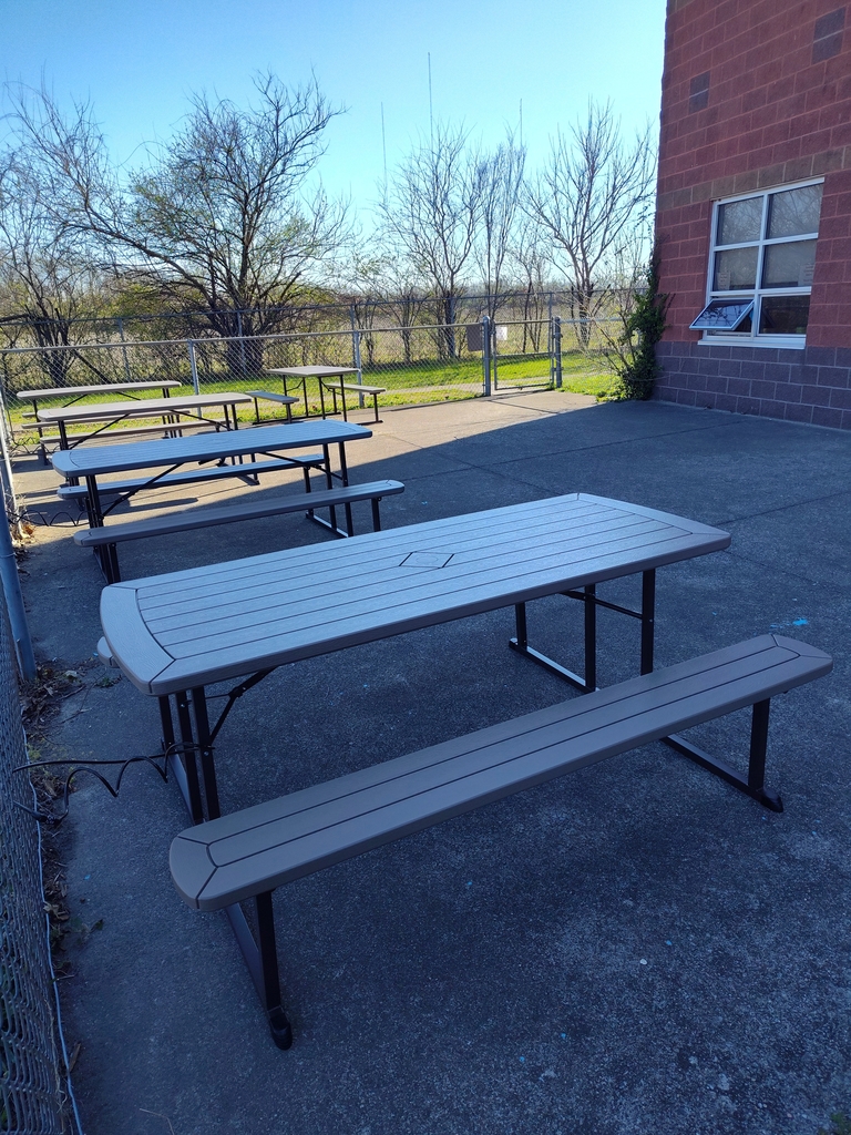 New tables for the outdoor classroom space! 