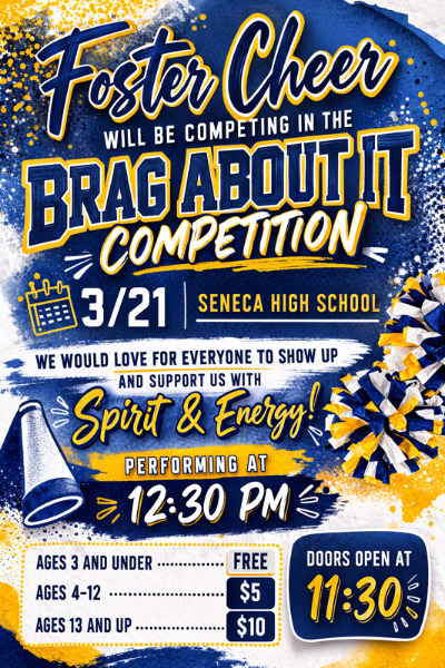 the flyer for the competition the Cheer Team participated in 
