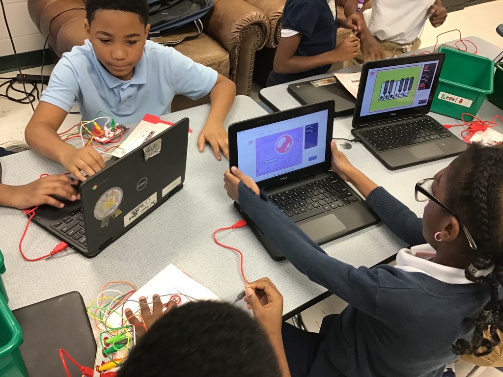 3rd graders are exploring Makey Makeys in STEM this week!