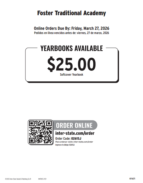 Last day to order the yearbook is Friday, March 27th!