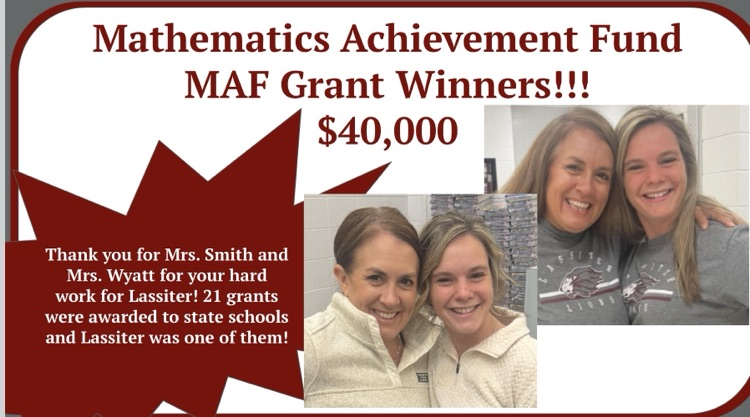 Mrs. Smith and Mrs. Wyatt secure $40,000 grant for Lassiter Middle School
