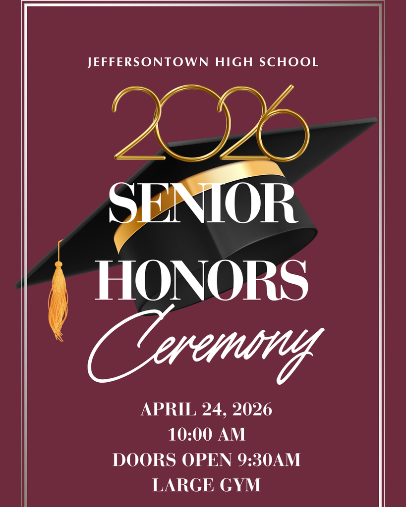 Celebrate the Class of 2026! 🎓✨  We cordially invite family and friends to join us for our Senior Honors Ceremony as we recognize the incredible achievements, hard work, and dedication of our graduating seniors.  🗓️ Date: Friday, April 24  🕙 Time: 10:00 AM (Doors open at 9:30 AM)  📍 Location: Large Gym  Let’s come together to honor their journey and cheer them on as they prepare for their next big chapter! 🌟🏆