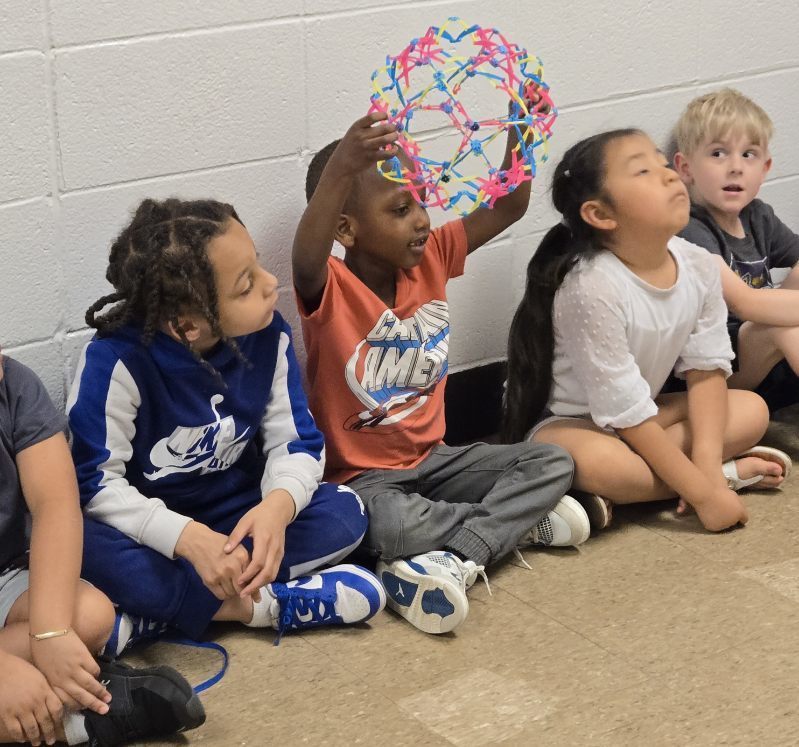 Kindergarten learning breathing skills.