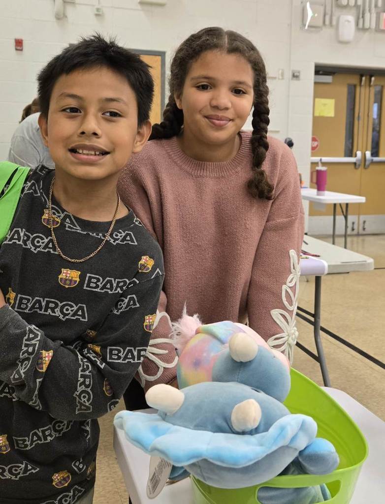 Raffle for stuffy & book.