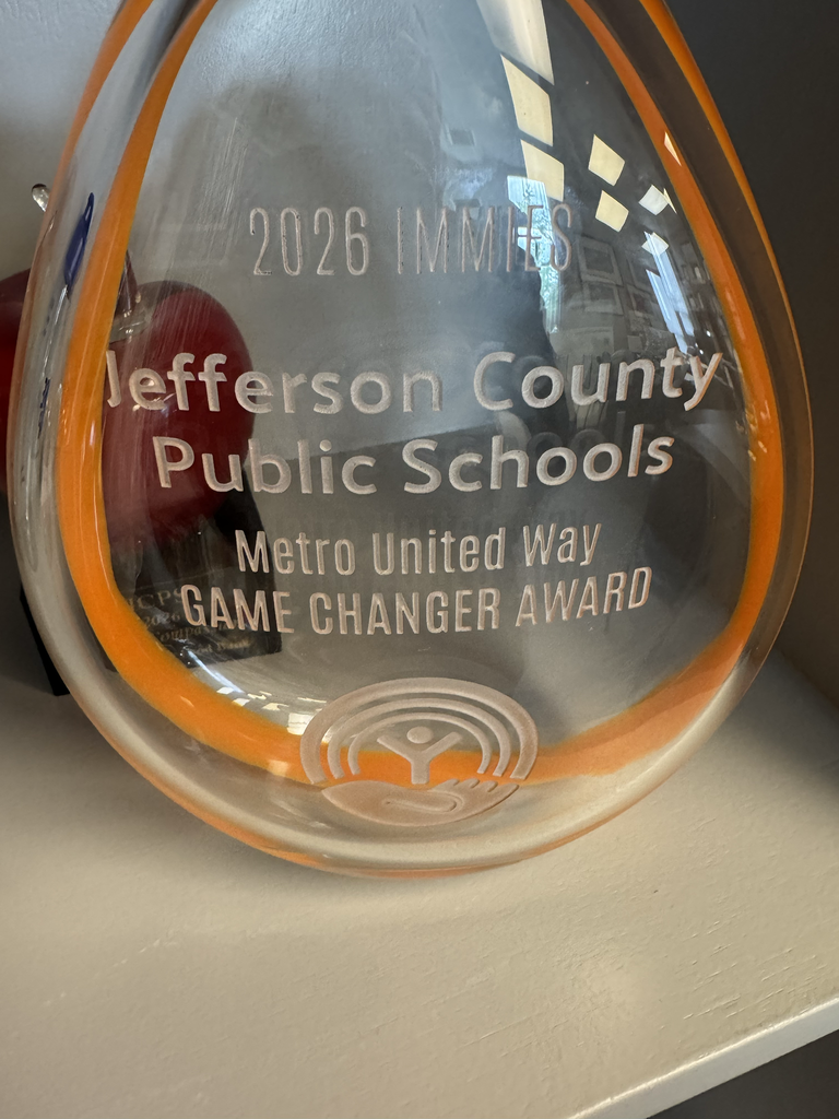 An award reads, "2026 Immies. Jefferson County Public Schools. Metro United Way. Gamechanger Award."