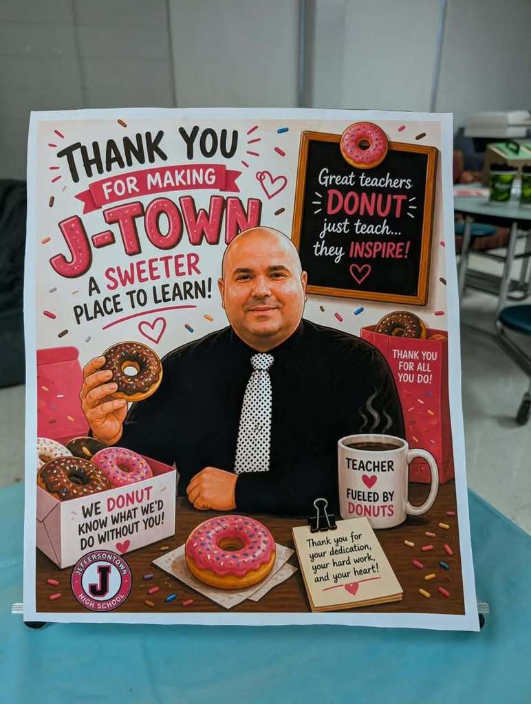 What a week to be a Charger! ⚡️🍎 We want to send a massive THANK YOU to the JTown community for keeping our staff fueled with delicious breakfast and lunch all throughout Staff Appreciation Week. From the morning coffee to the afternoon meals, we felt the love in every bite! A very special shout-out goes to Mrs. Arnold and Ms. Bruise for providing the incredible entertainment all week long. You both kept the energy high and the smiles wide—thank you for making this week so memorable for all of us! 🎶🎤 Our staff works incredibly hard for our students, and seeing the community and our own colleagues come together to celebrate them means the world.