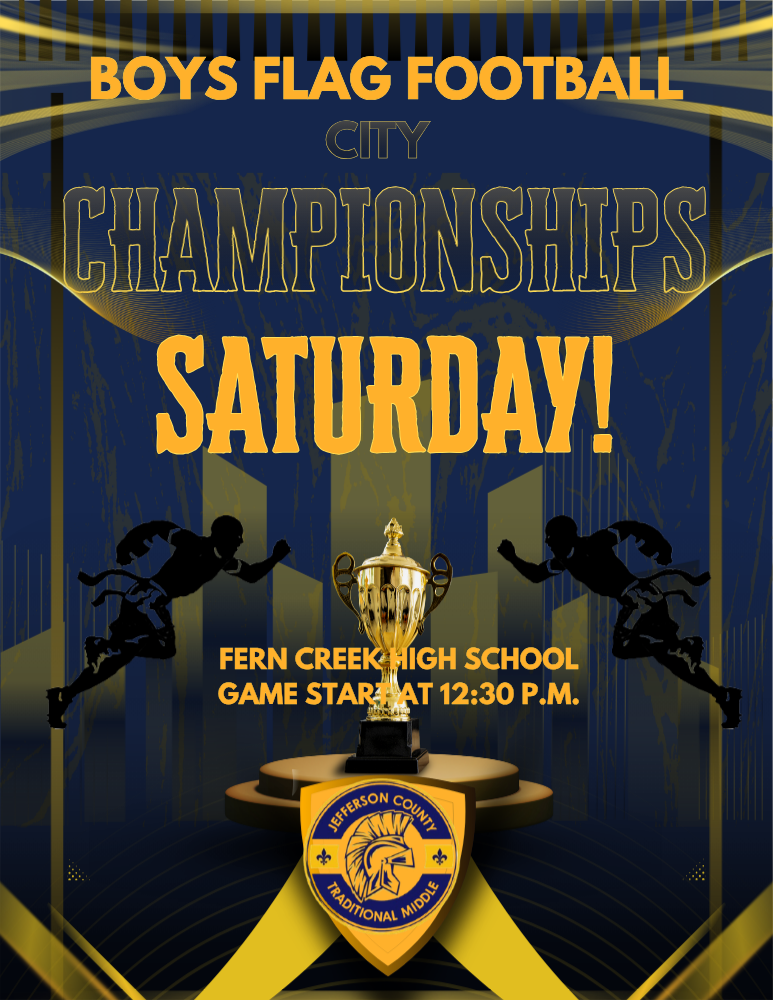 football championship flyer at fern creek high school saturday at 12:30 pm.