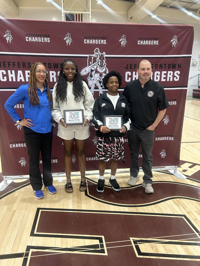 Celebrating excellence on and off the field! ⚡️🏆 Huge congratulations to Manuelle Tala Nye and Adrian Eatmon for being named 2026 JCPS Student Athletes of the Year! This prestigious honor is reserved for multi-sport athletes who maintain a 3.0 GPA or higher, proving that hard work in the classroom is just as important as performance in the game. 📚🏀⚽️ We are so proud of Manuelle and Adrian for representing JTown with such high standards of leadership, dedication, and academic excellence. Way to go, Chargers! 💙💛