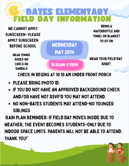 Field Day Reminders