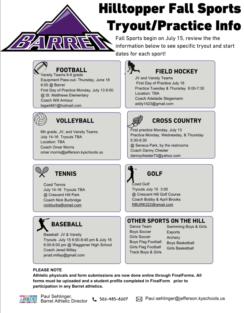 Athletics Updates