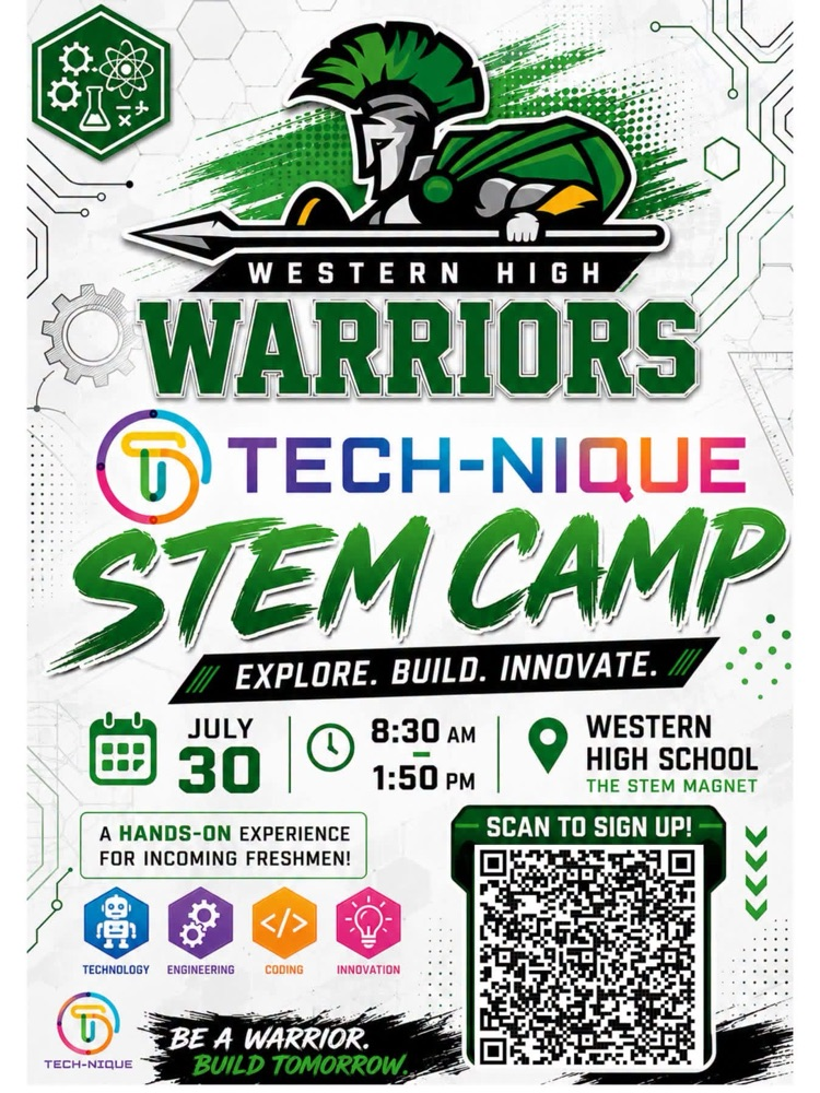 STEM CAMP FLYER - sign up with QR code