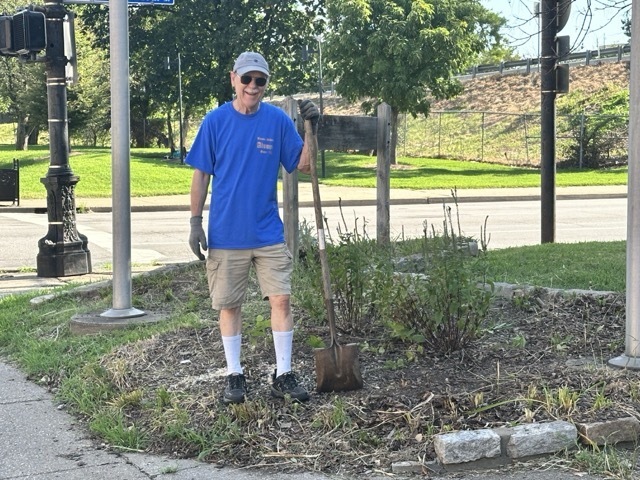 Man with shovel