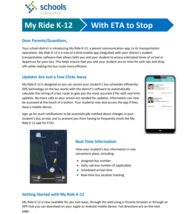 My Ride K-12 Flyer