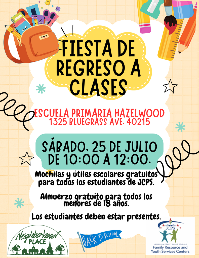Español - 7/25 10:00-12:00 - 1325 Bluegrass Avenue