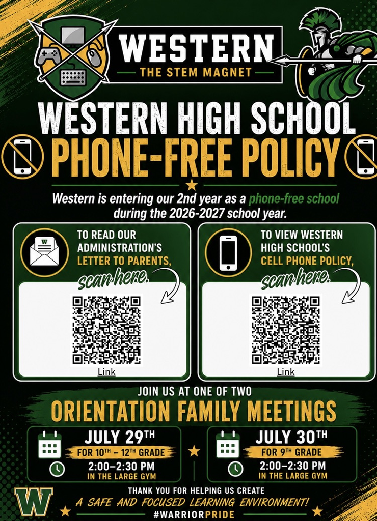 phone free flyer about parent meeting at orientation. QR codes to resources 