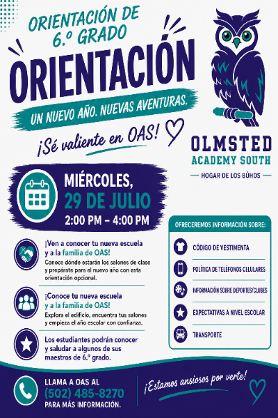 6th Grade Orientation at Olmsted Academy South