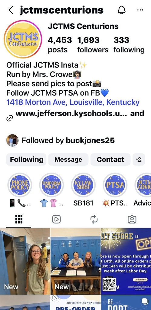Join the JCTMS Instagram